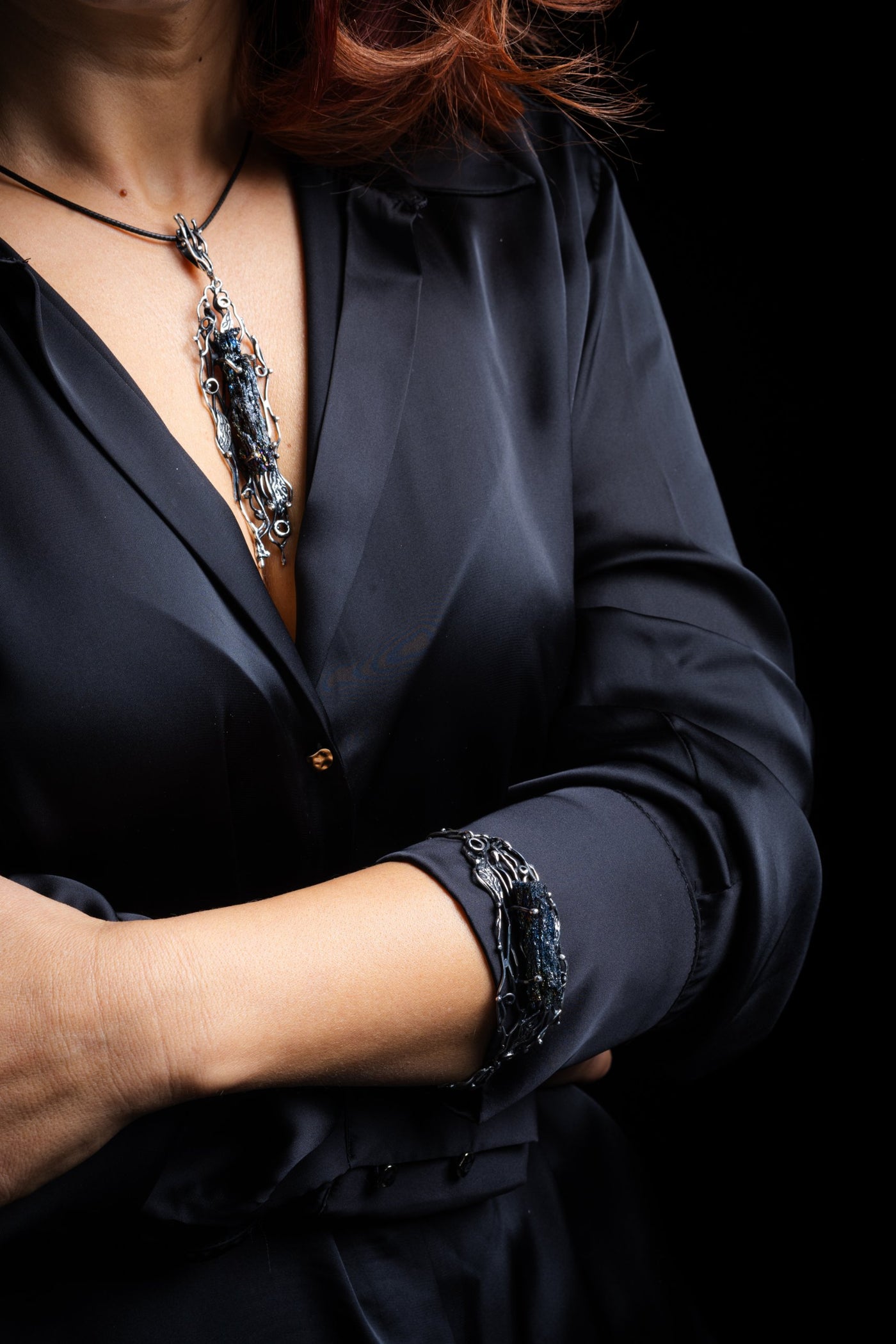 Model wearing ARCABOX jewelry