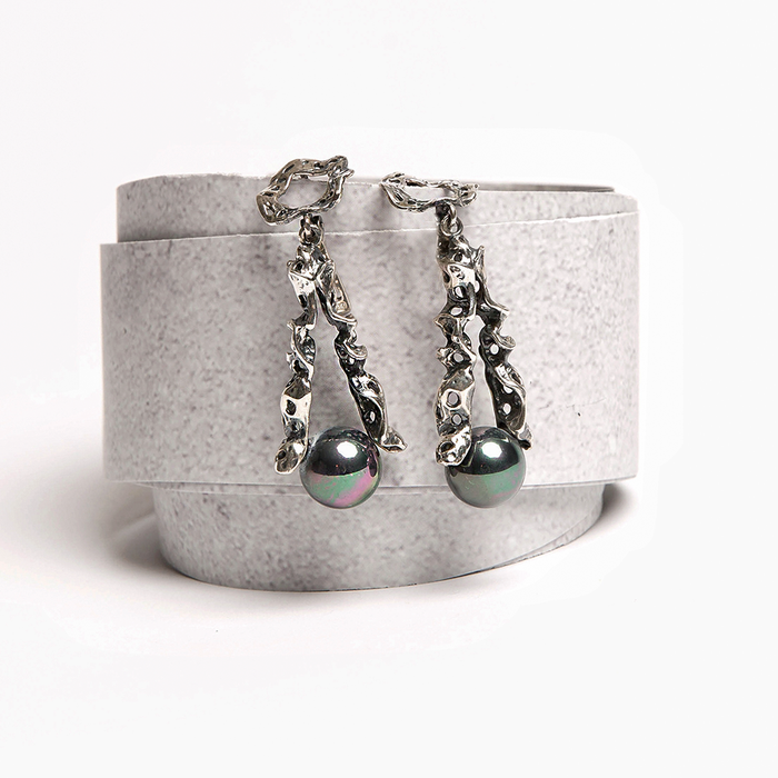 Sterling Silver Earrings The Black Pearl