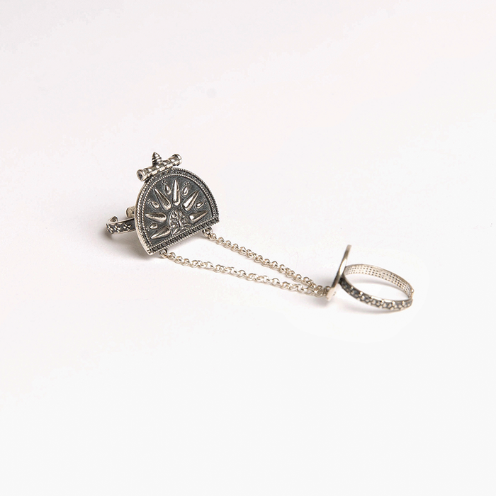 Silver double ring