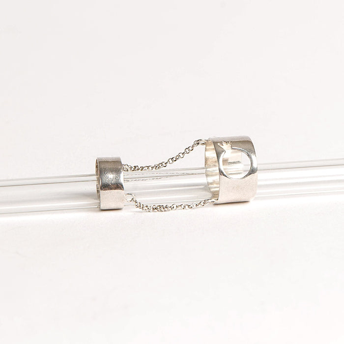 Sterling Silver Pomegranate Double ring