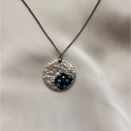 Sterling Silver pendant necklace BLUE Drops