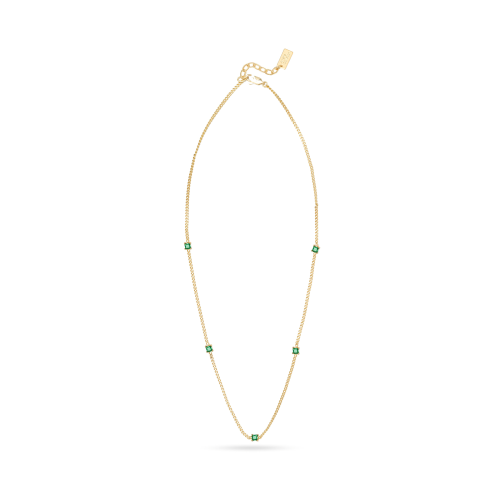 Gold Plated Necklace with Colored Zircon Gemstone