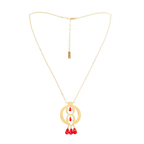 Pomegranate Gold Plated Long Necklace