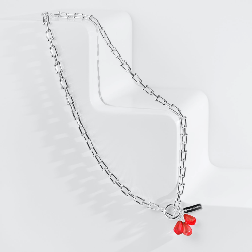 Pomegranate Seeds Necklace in Silver Chain