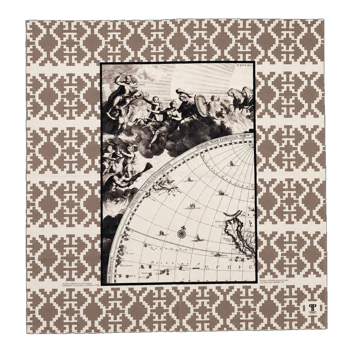 Old World Map scarf by Taraz Art