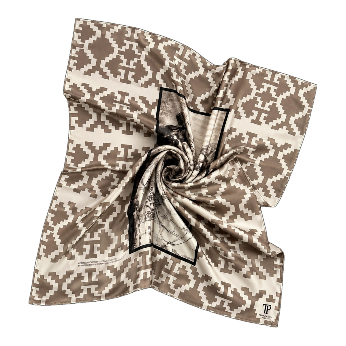 Old World Map scarf by Taraz Art