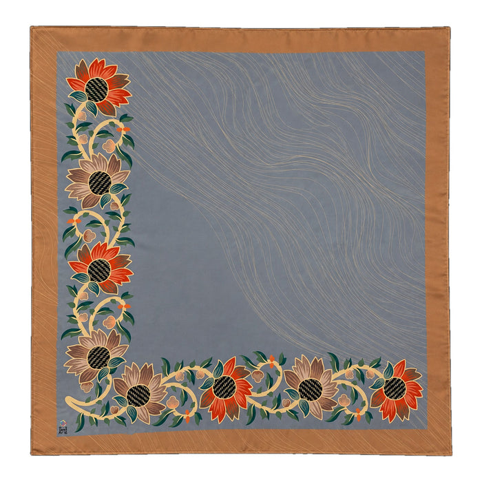 Grey Sunflower scarf by Taraz Art