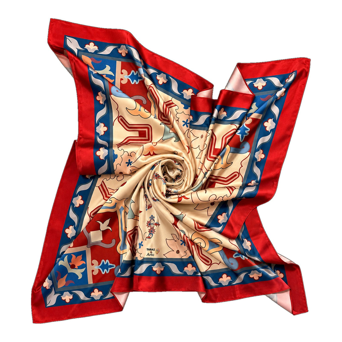 Ivory Carpet Letters scarf by Taraz Art