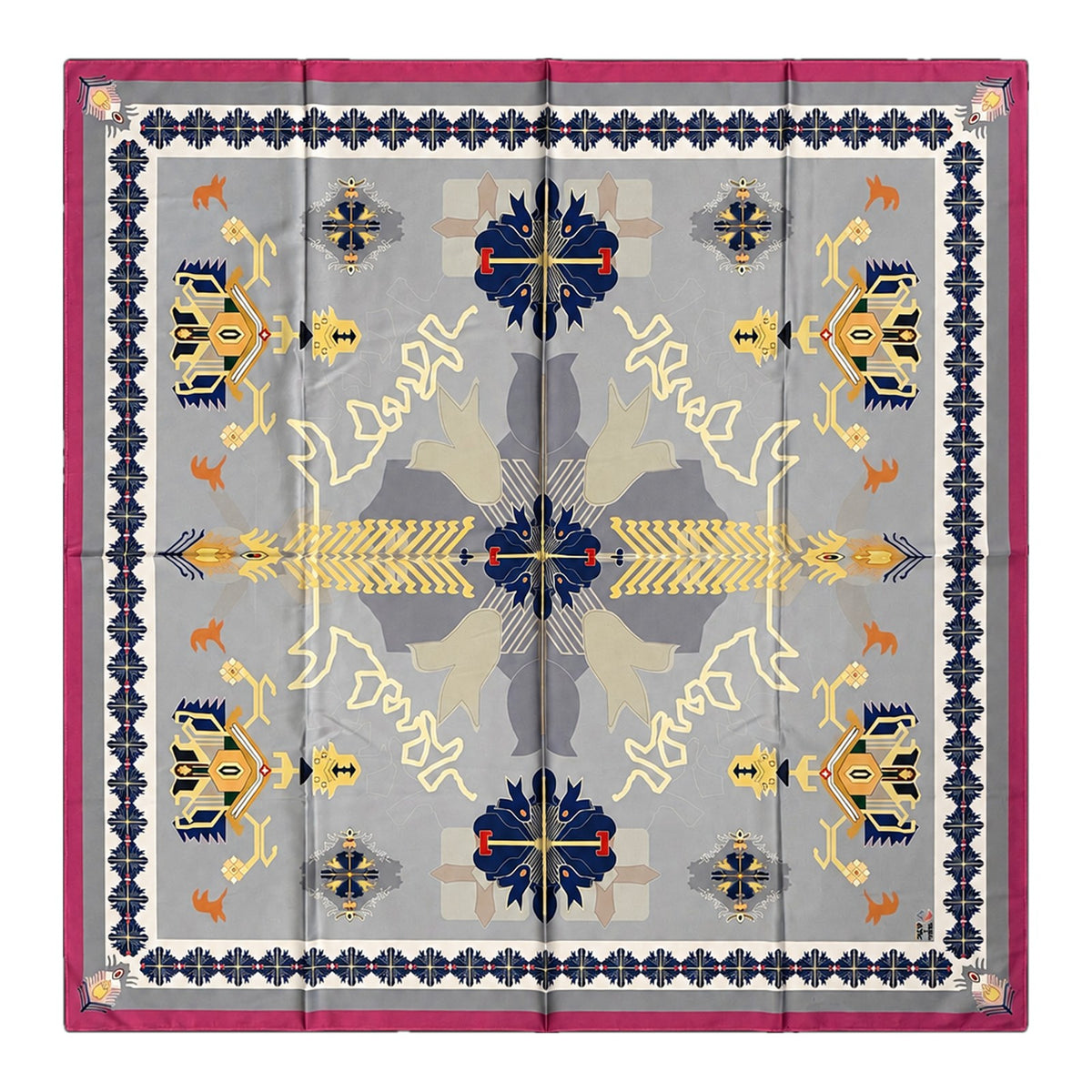 Dove Grey Ornament scarf by Taraz Art