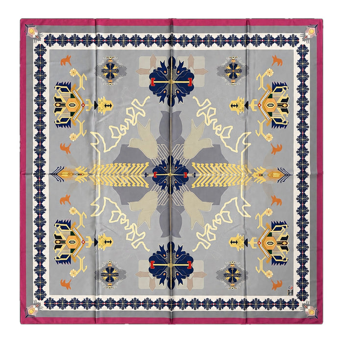 Dove Grey Ornament scarf by Taraz Art