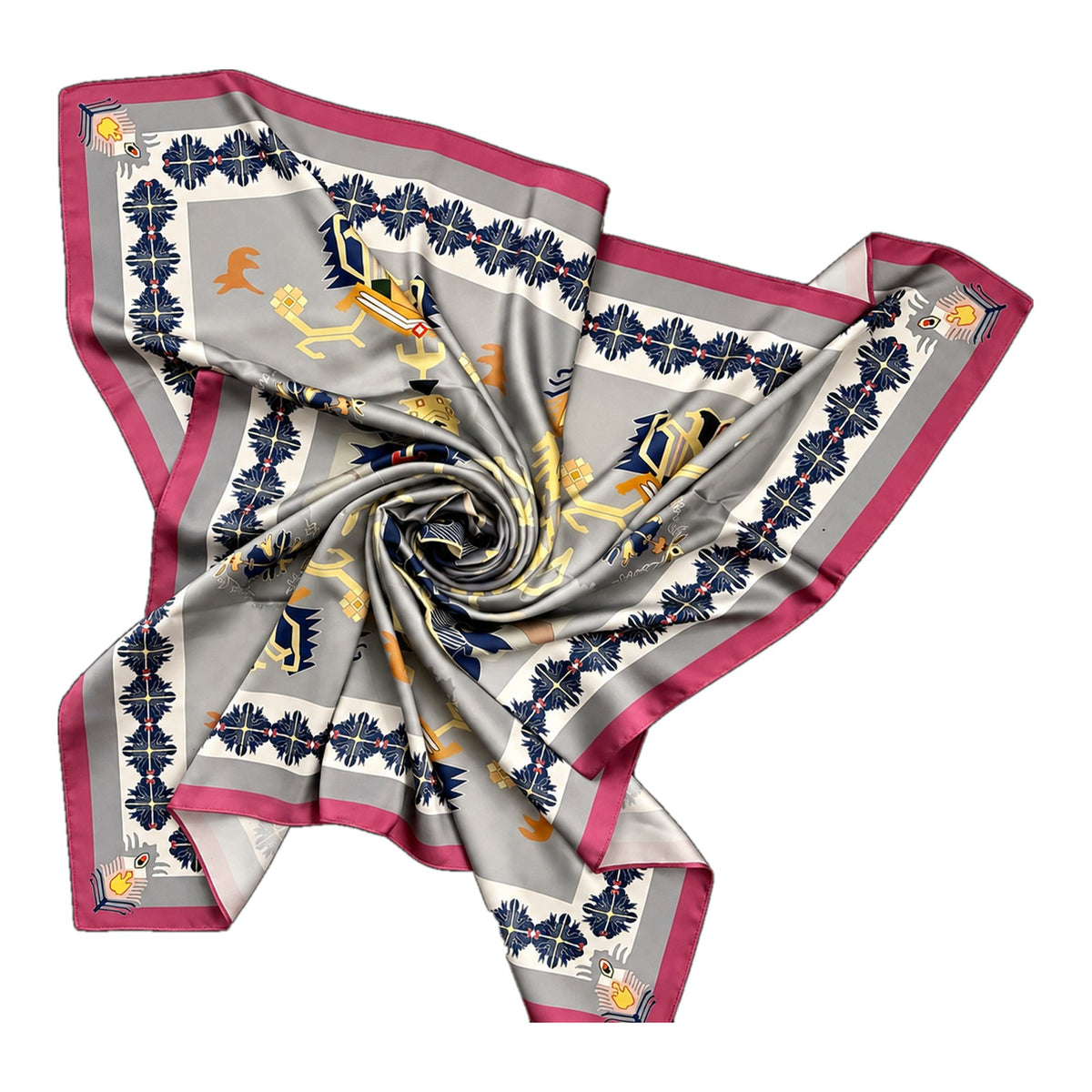 Dove Grey Ornament scarf by Taraz Art
