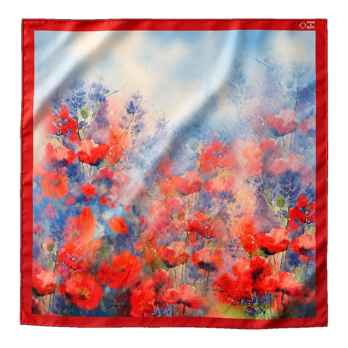 Watercolour Poppies scarf by Taraz Art
