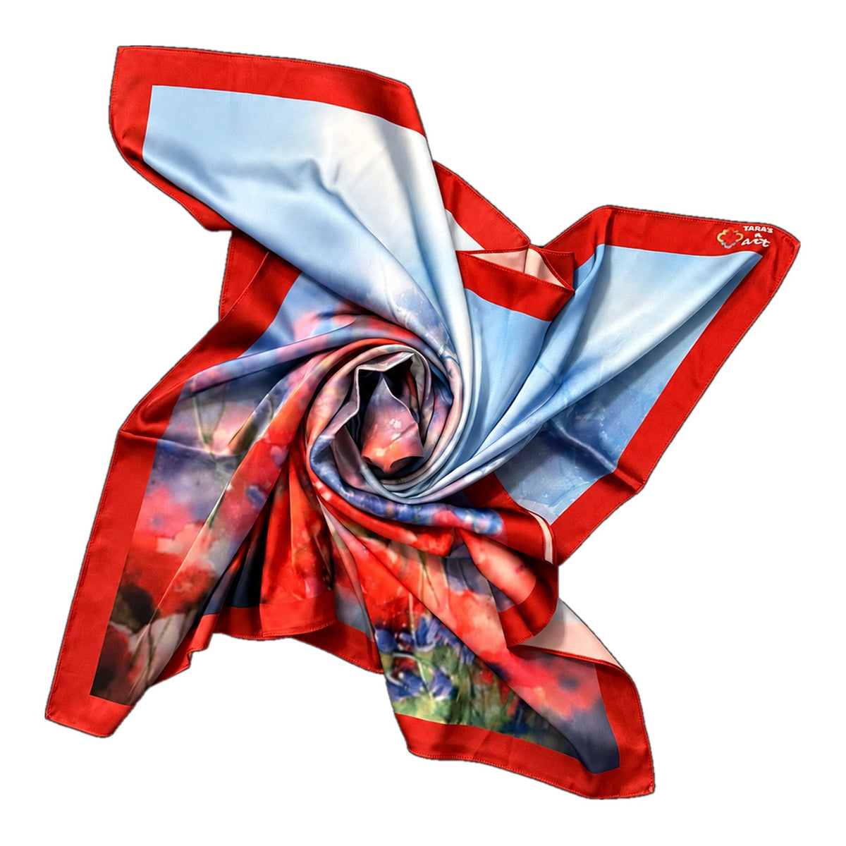 Watercolour Poppies scarf by Taraz Art