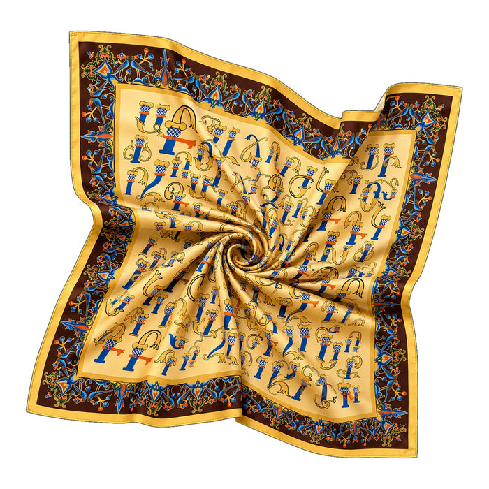 Golden Alphabet scarf by Taraz Art