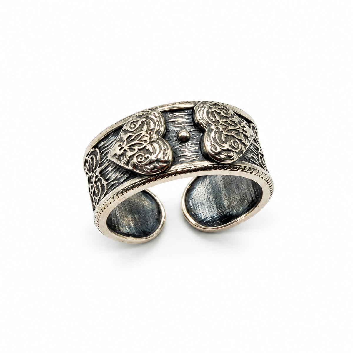 Sterling Silver Ring Engraved Wide Band