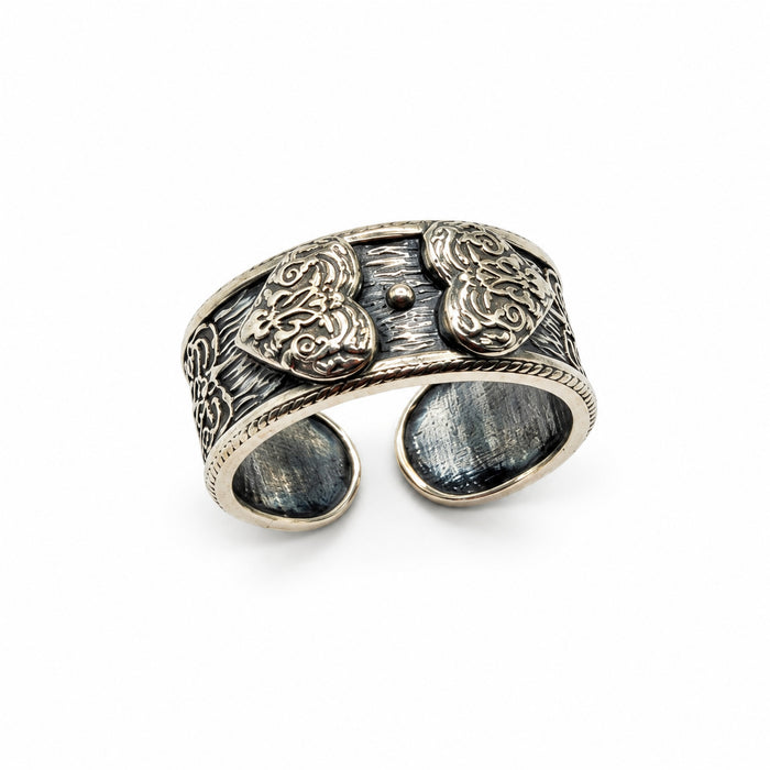 Sterling Silver Ring Engraved Wide Band