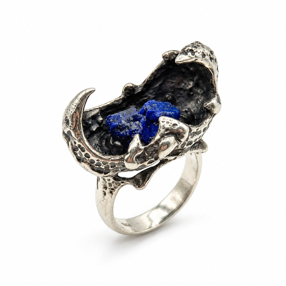 Sterling Silver Ring with Blue Stone