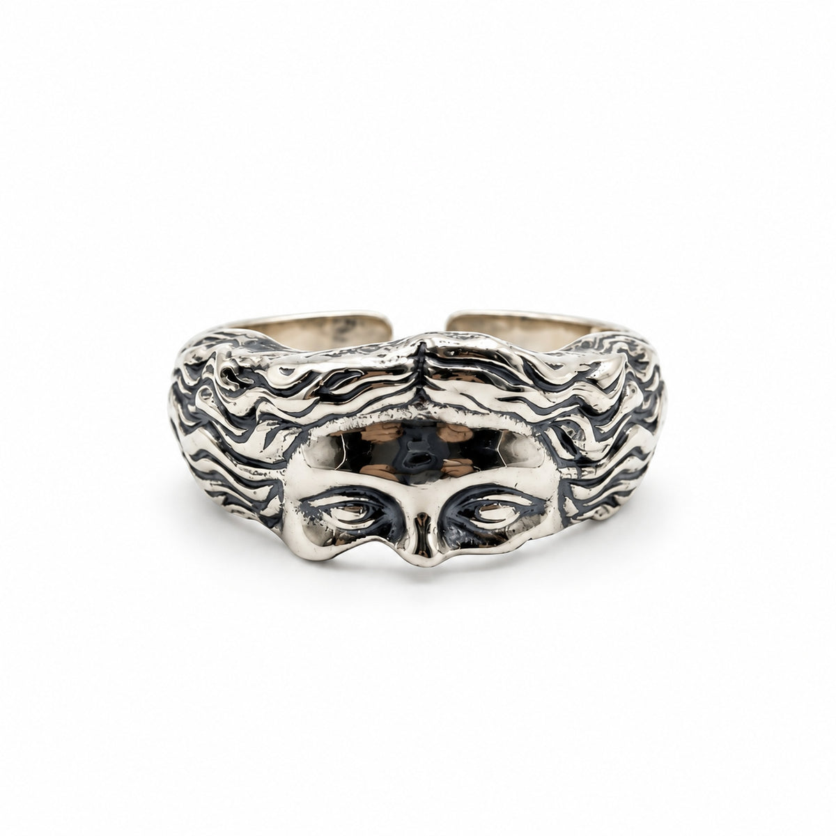 Sterling Silver Ring The Faces Band