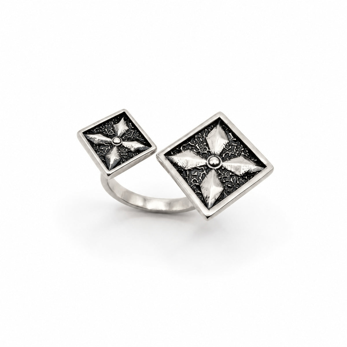 Sterling Silver Ring Gold Diamonds