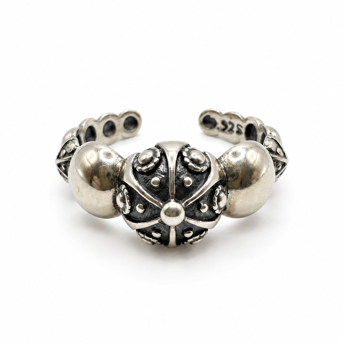 Sterling Silver Ring Silver Beads Band