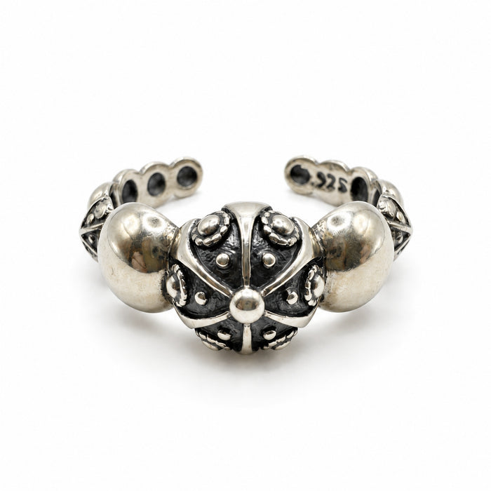 Sterling Silver Ring Silver Beads Band