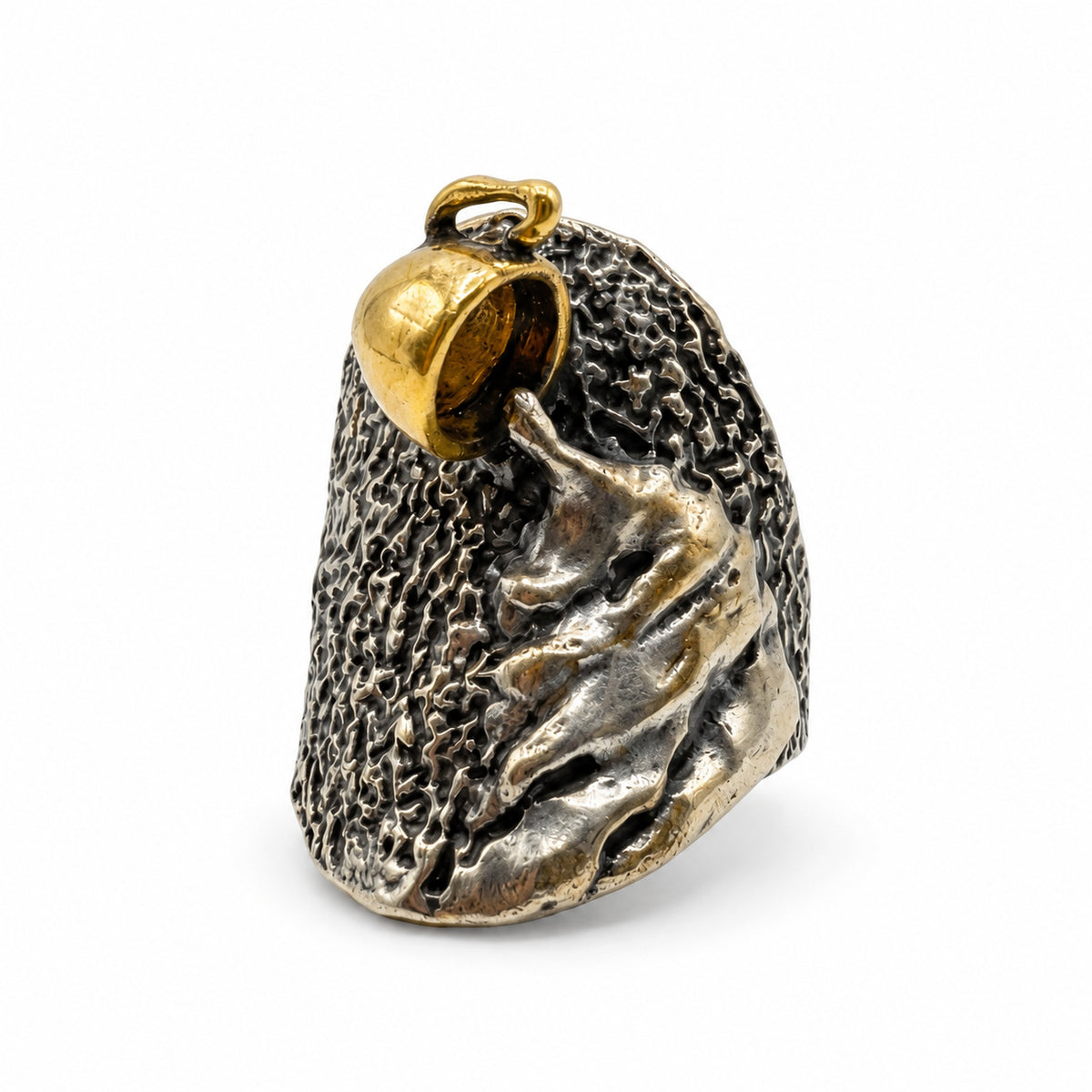 Sterling Silver Ring Gold Tip