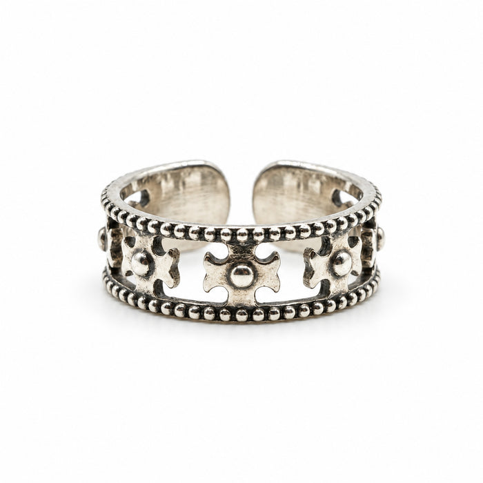 Sterling Silver Ring Flowers Band