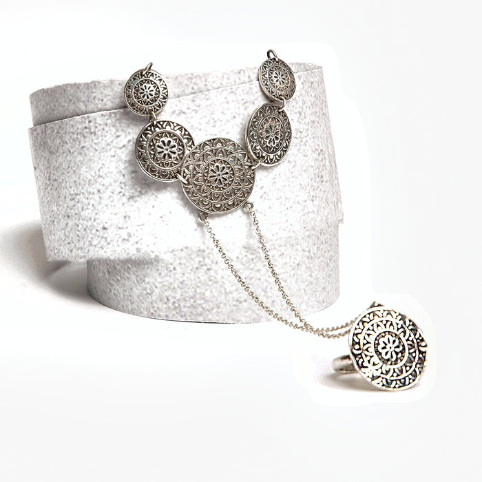 Sterling Silver bracelet with ring