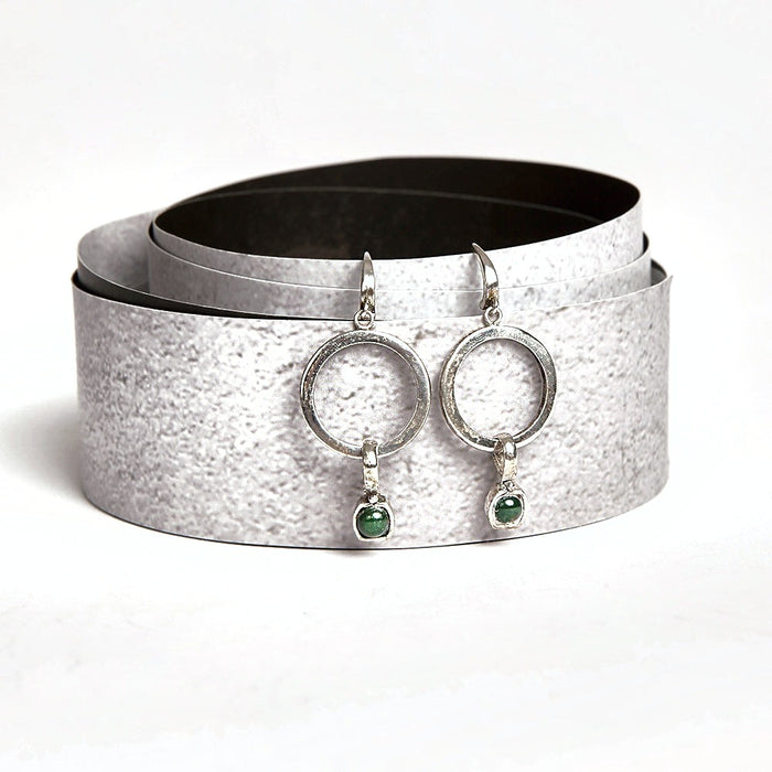 Sterling Silver Earrings The Green drop