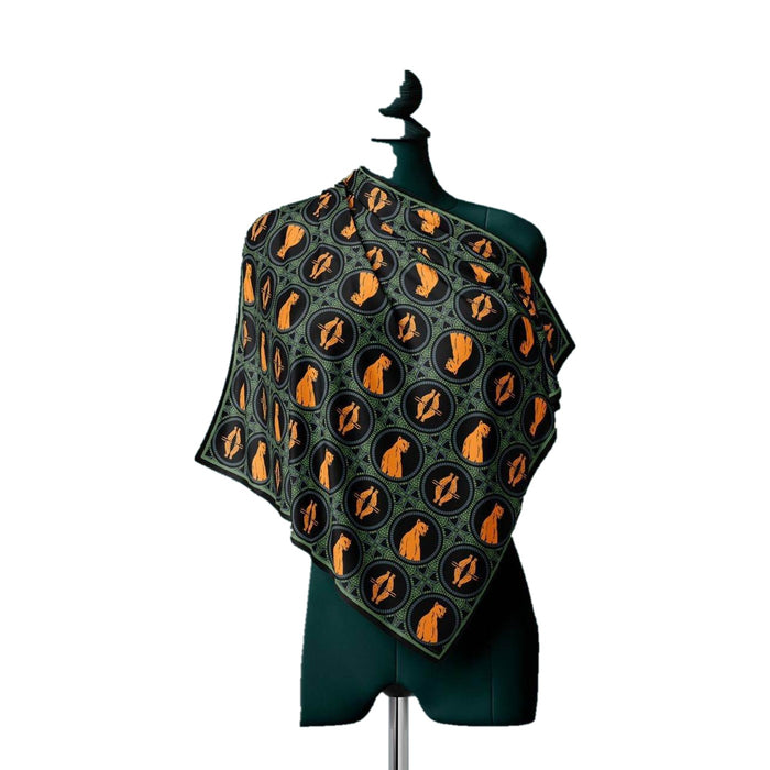 The Caucasian Leopard green scarf