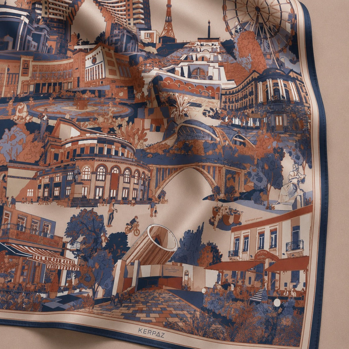 The Pink City scarf by Kerpaz, beige