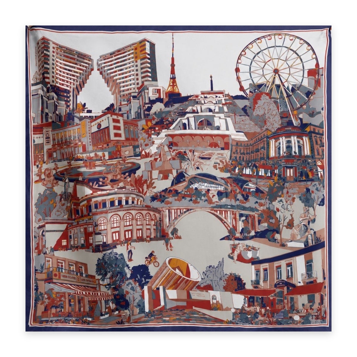The Pink City scarf by Kerpaz, cream