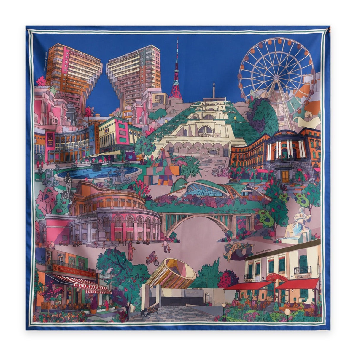 The Pink City scarf by Kerpaz, blue