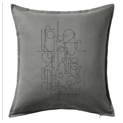 Pillow cover grey Alphabet