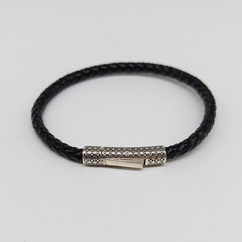 Leather Bracelet with Silver