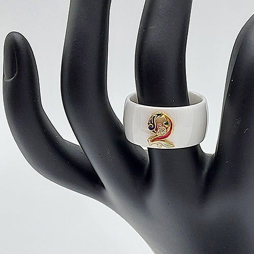 Bird letter ceramic ring Զ