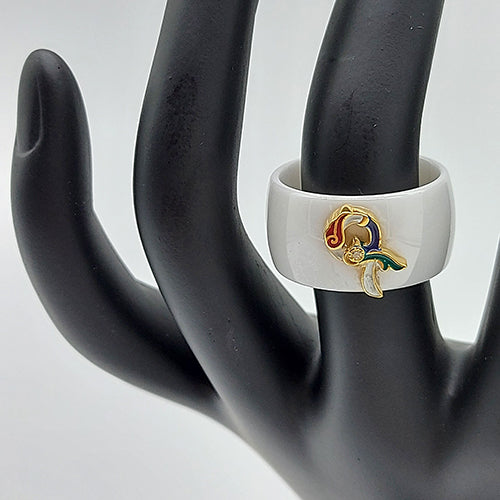 Bird letter ceramic ring Գ