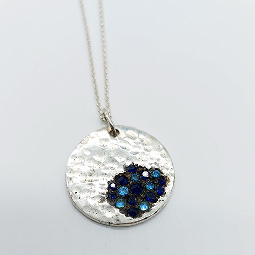Sterling Silver pendant necklace BLUE Drops