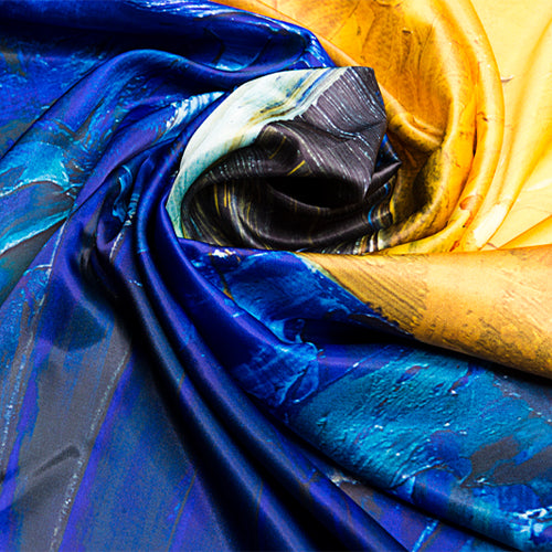 Scarf "BLUE AND YELLOW COMPOSITION" by ARTUYT