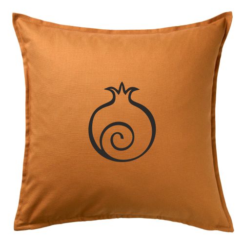 Pillow cover brown-yellow with Pomegranate