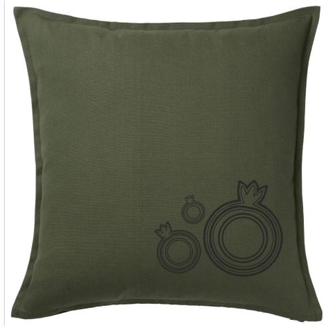 Pillow cover dark green with Pomegranate