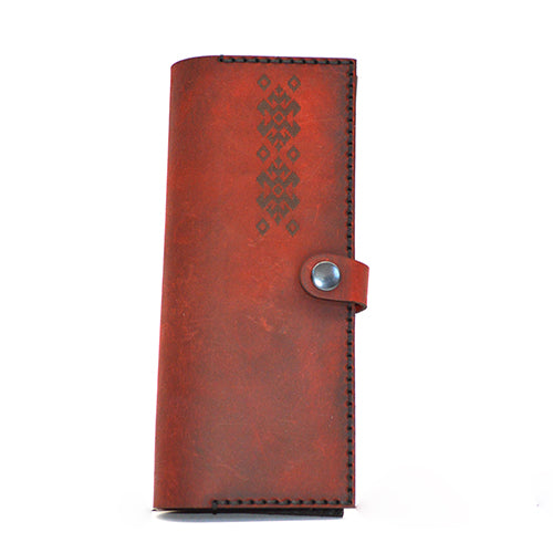 Genuine Leather Wallet with Armenian ornament