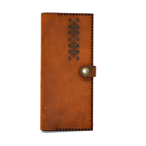 Genuine Leather Wallet with Armenian ornament