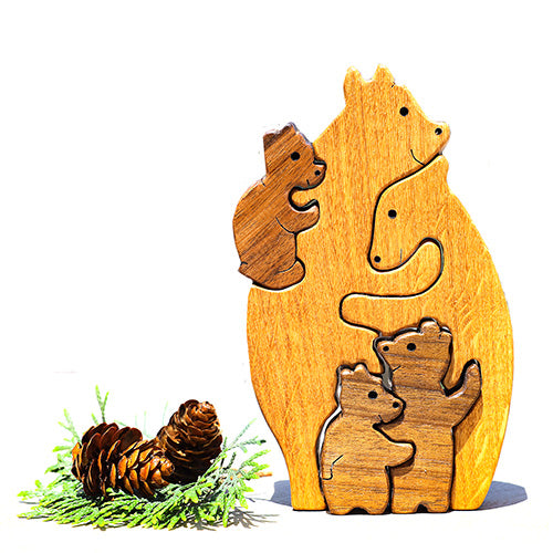 Wooden puzzle Bear family