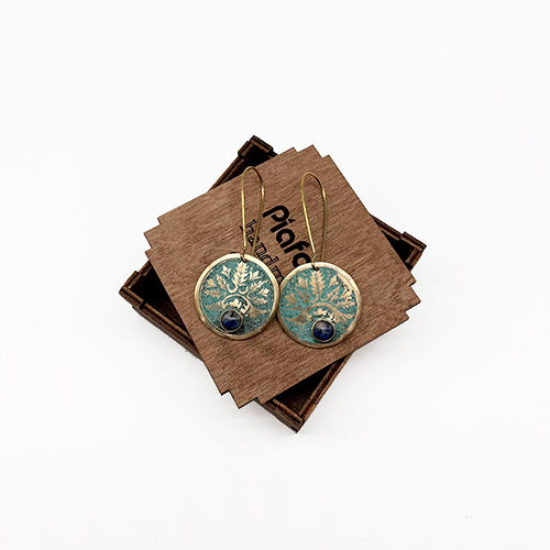 Big round earrings PIAFCHIK with stone