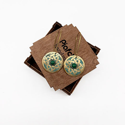 Big round earrings PIAFCHIK with stone
