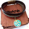 Leather bracelet PIAFCHIK with charm