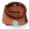 Leather bracelet PIAFCHIK with charm